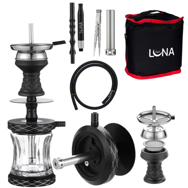 Luna Travel Hookah Vacanza - Black inkl. Tasche